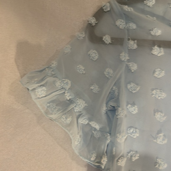 Girls Chiffon Swim Cover Up Swiss Dot Sheer Beach Wraps for 3-12 Yrs Blue 7-8Y - Picture 10 of 15